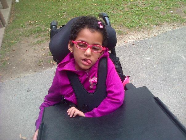 daughter in a wheelchair