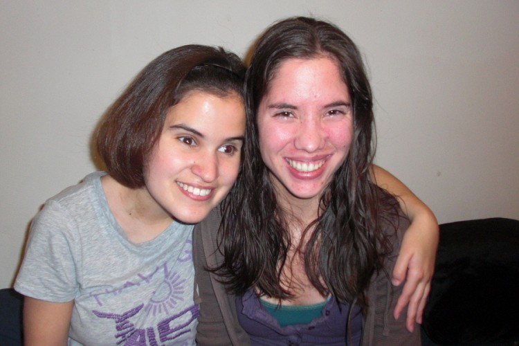 Caitlin Hernandez, left, with her college housemate, Lizzie.
