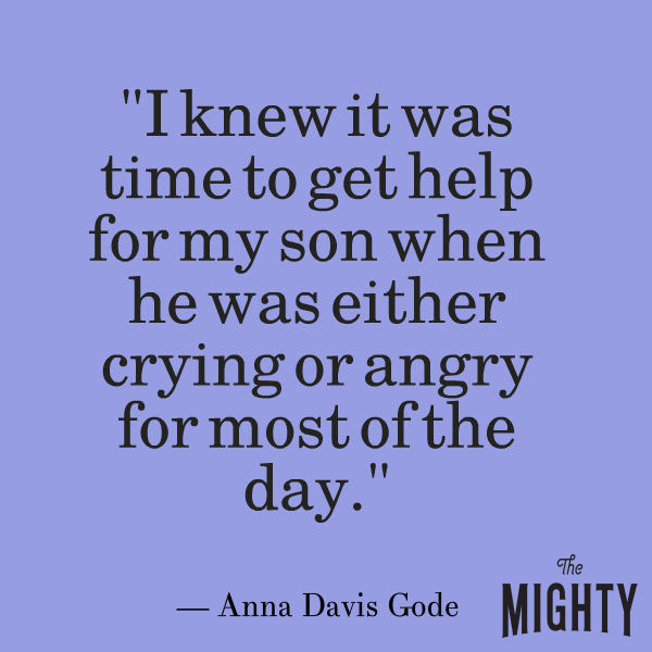 mental health meme: I knew it was time to get help for my son when he was either crying or angry for most of the day."