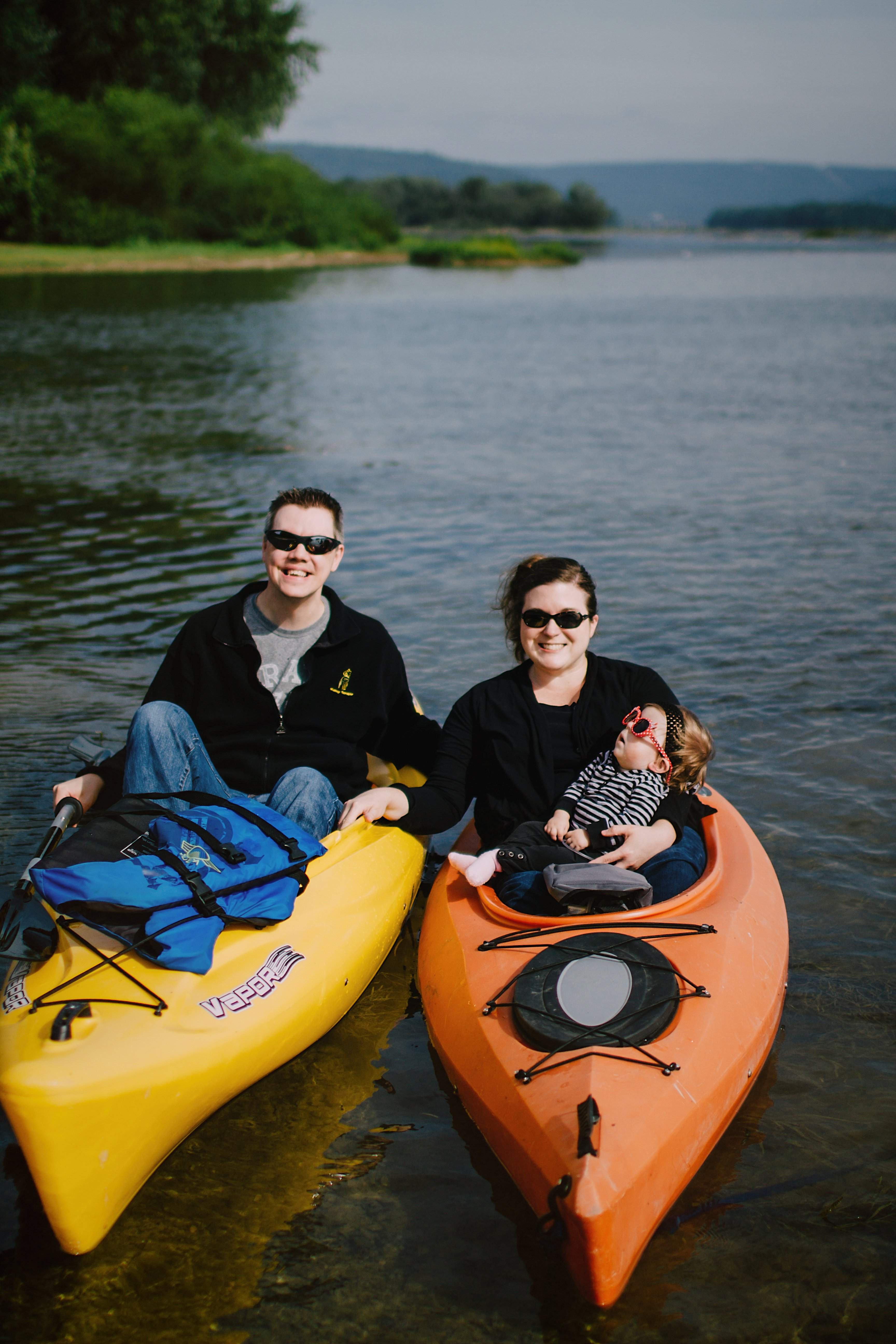 mom, dad and tori kayaking