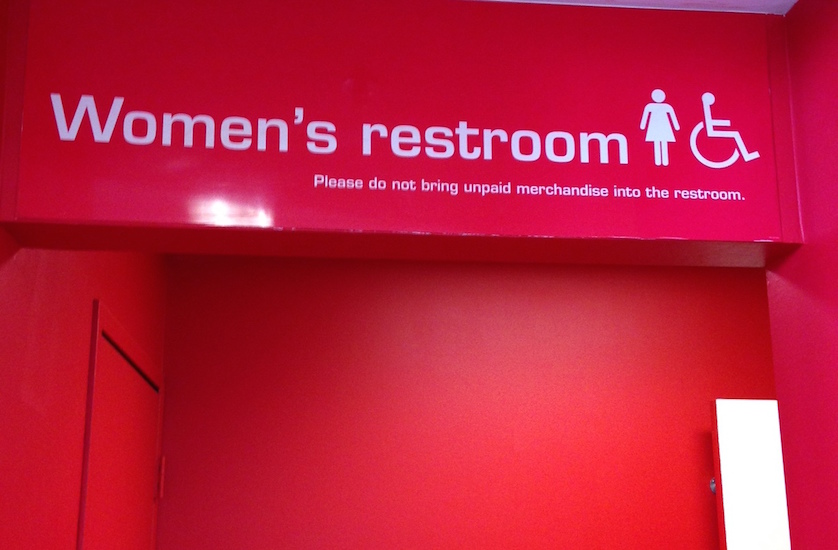 Photo of women's restroom sign at Target