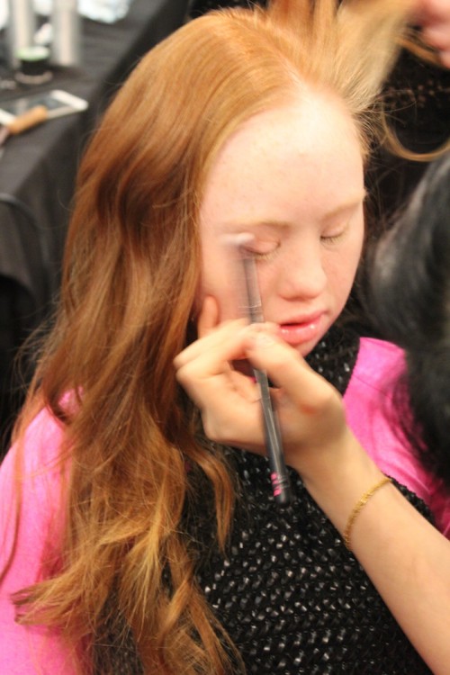 Stuart backstage in hair and make up