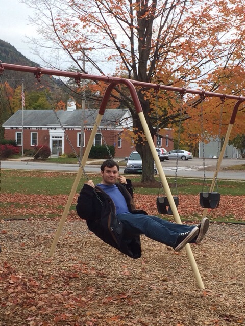 her brother dan on a swing