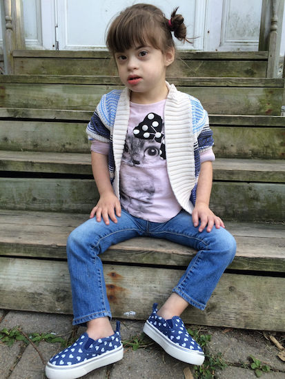 Girl sitting on the steps