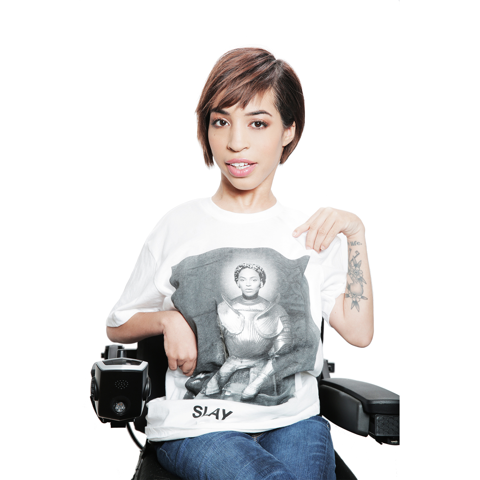 jillian mercado in "slay" t shirt