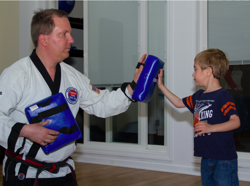 student takes adaptive karate