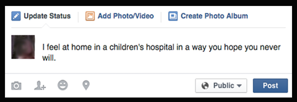 I feel at home in a children's hospital in a way you hope you never will.