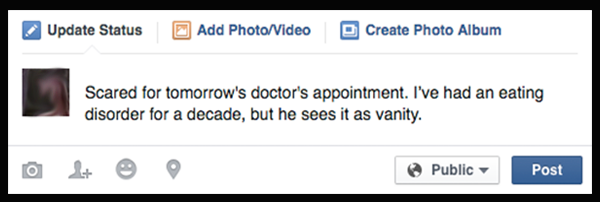Scared for tomorrow's doctor's appointment. I've had an eating disorder for a decade, but he sees it as vanity.