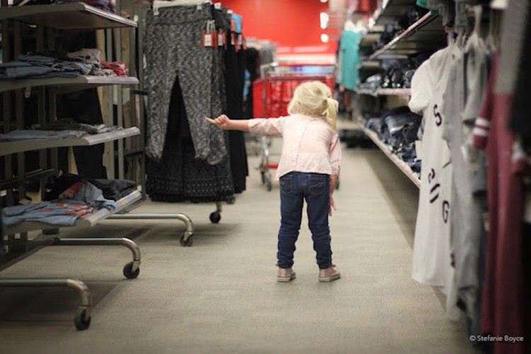 Stefanie Boyce's daughter at Target.