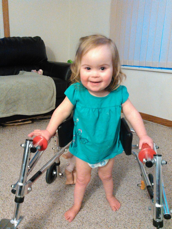 Willow in her walker