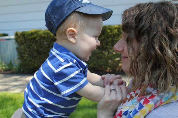 Corin Chapman with her son, Max