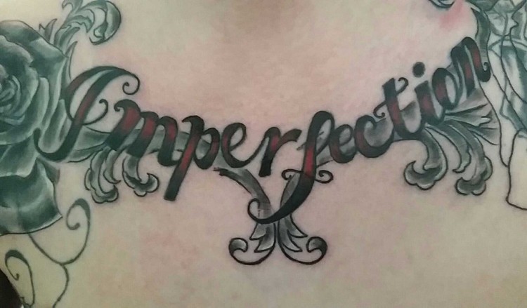 tattoo of word imperfection
