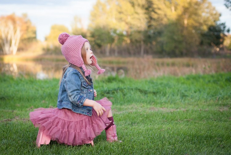 Anneliese in a field