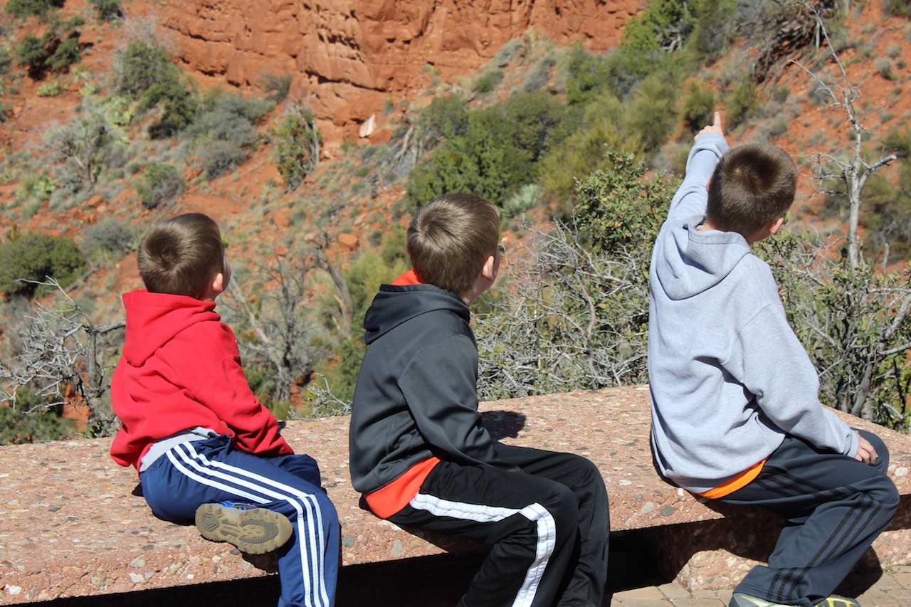three boys at grand canyon