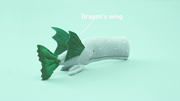 Whale with dragon wings