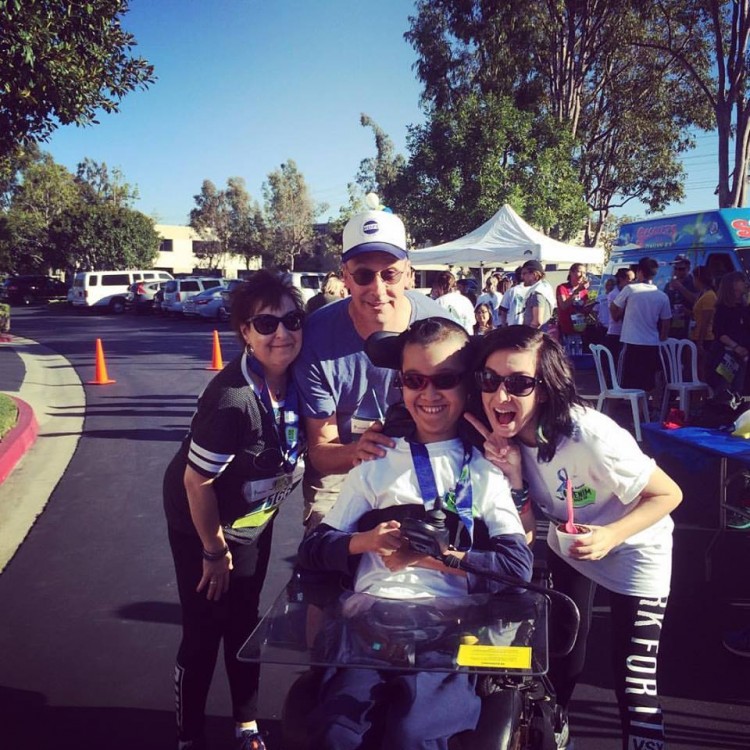 Christina's Mother, Christina's Father, Ben, Christina at the Global Genes 2nd Annual Denim Dash - image provided by Ben Lou