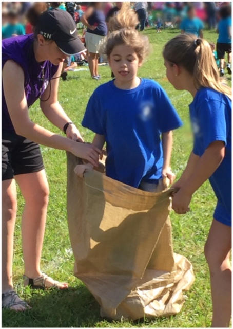 Abby in the sack race.