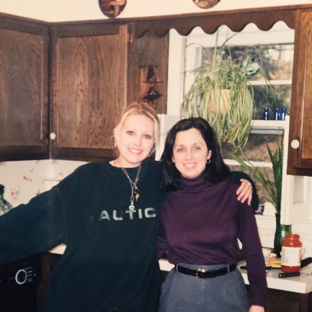 The author with her mother