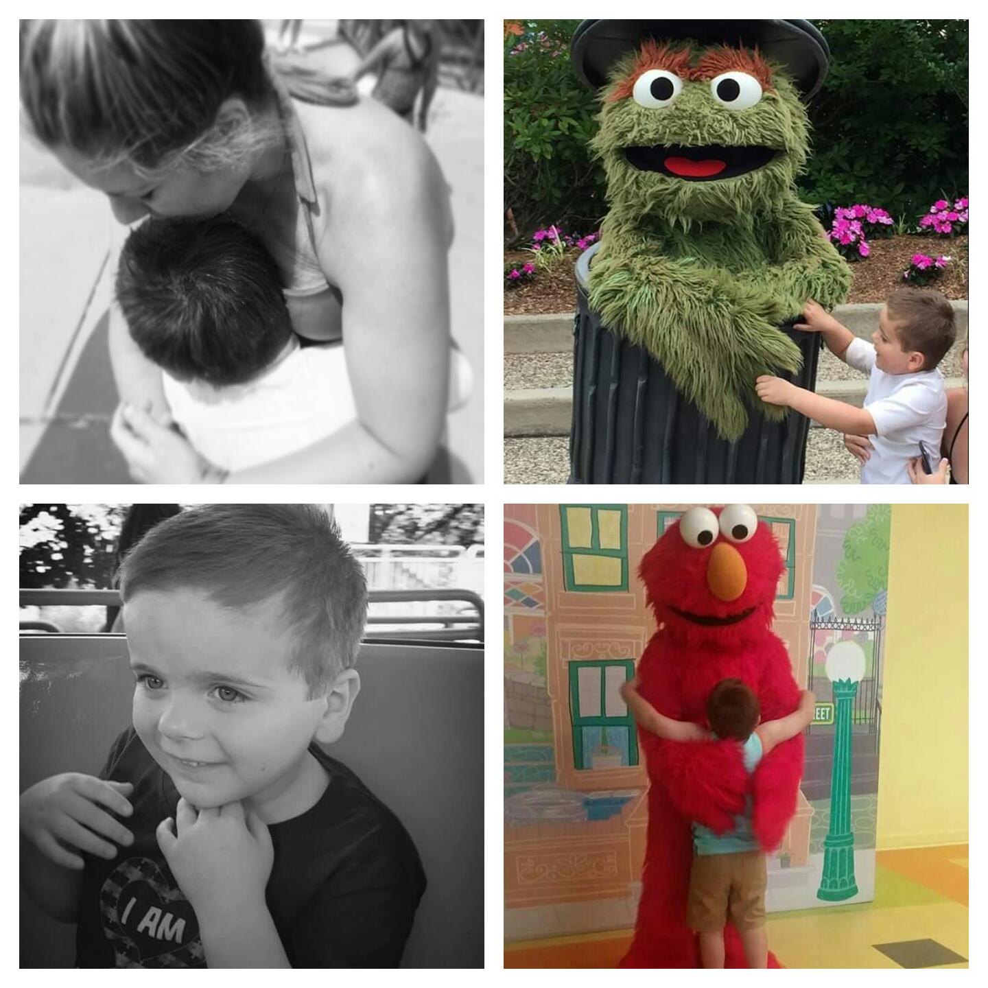 pictures of little boy with autism at sesame place