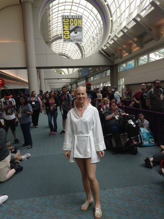 Being a bald sci-fi goddess at Comic-Con.
