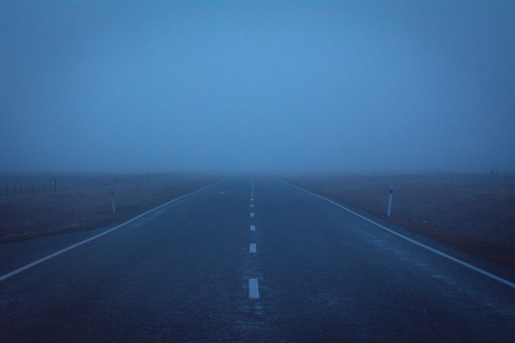 A foggy road