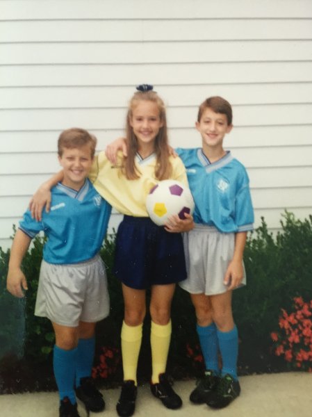 Natalie Hayden with her brothers, Greg, left, and Peter