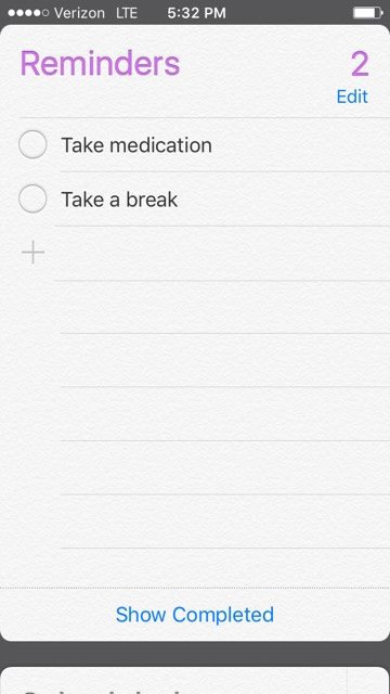 Reminders app