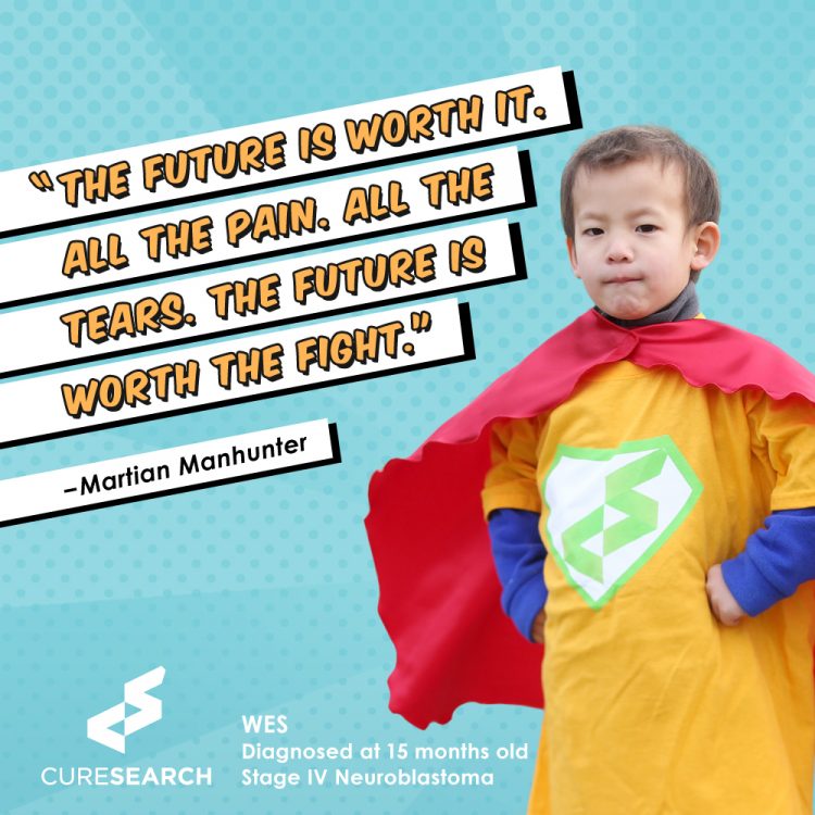 boy wearing superhero cape and quote the future is worth it. all the pain, all the tears, the future is worth the fight