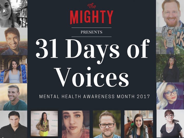 text reads: The Mighty presents, 31 days of voices. graphic is bordered by pictures of people