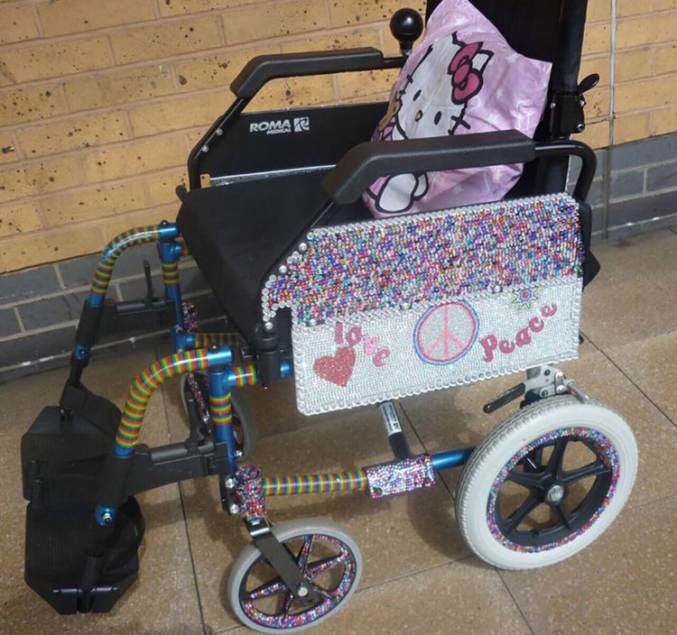 decorated wheelchair
