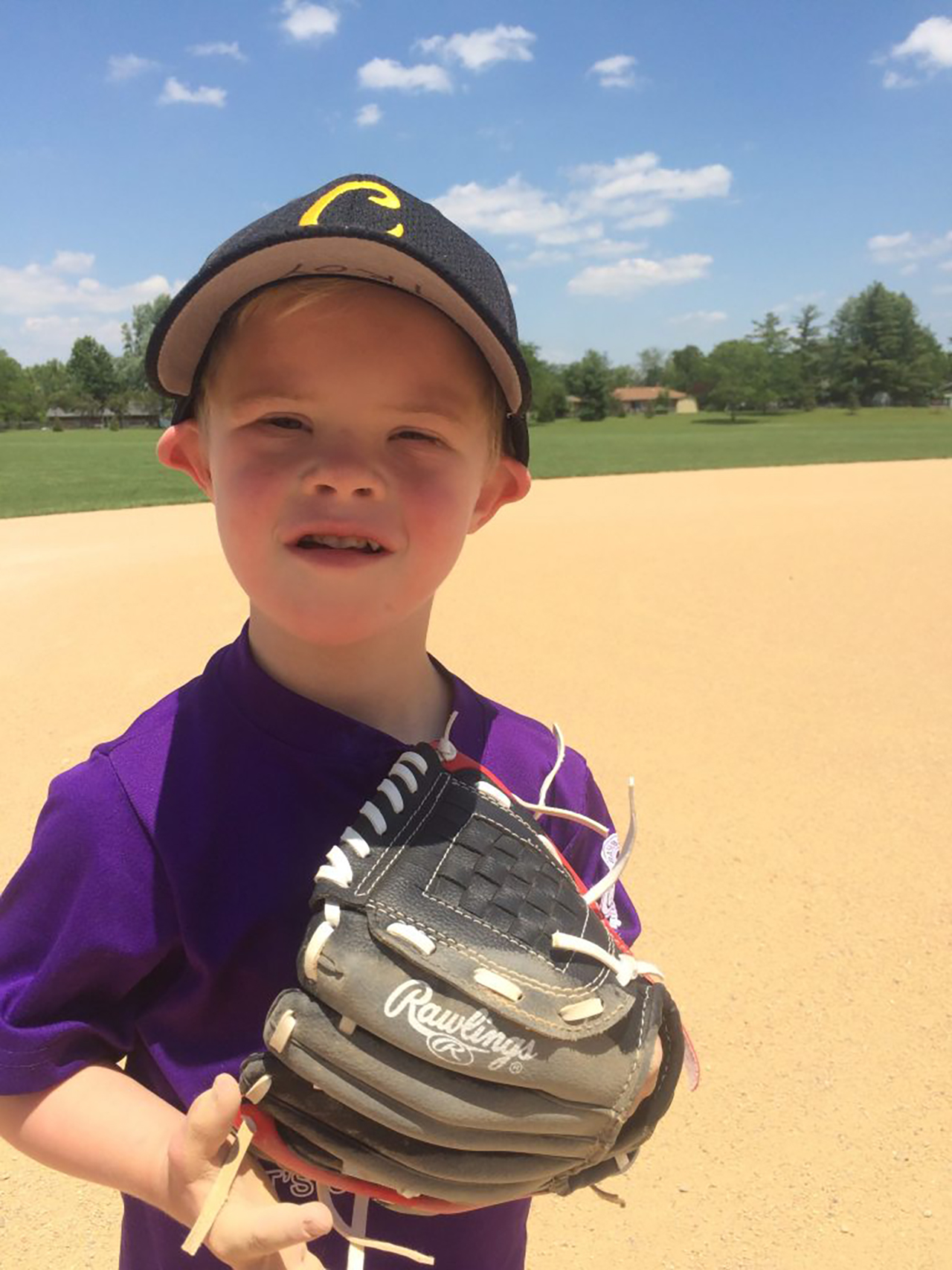 Troy on the ballfield.