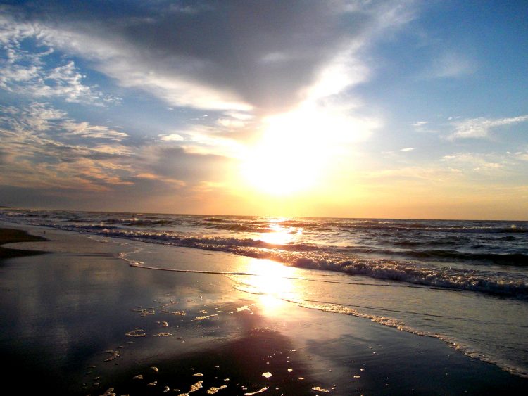 sunrise over the ocean on Pawleys Island in South Carolina