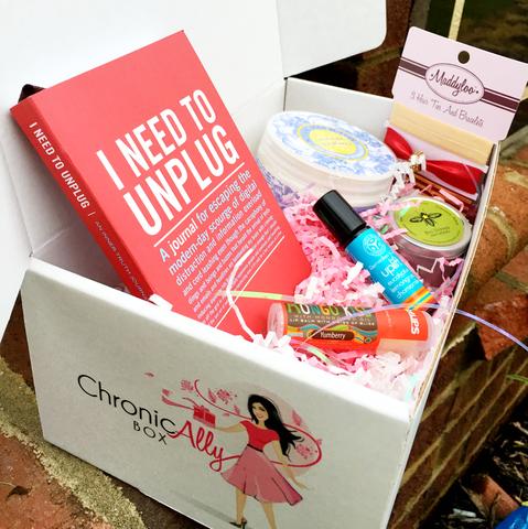 Chronic ally box with books and makeup