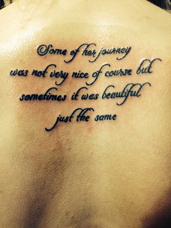 quote tattoo on back