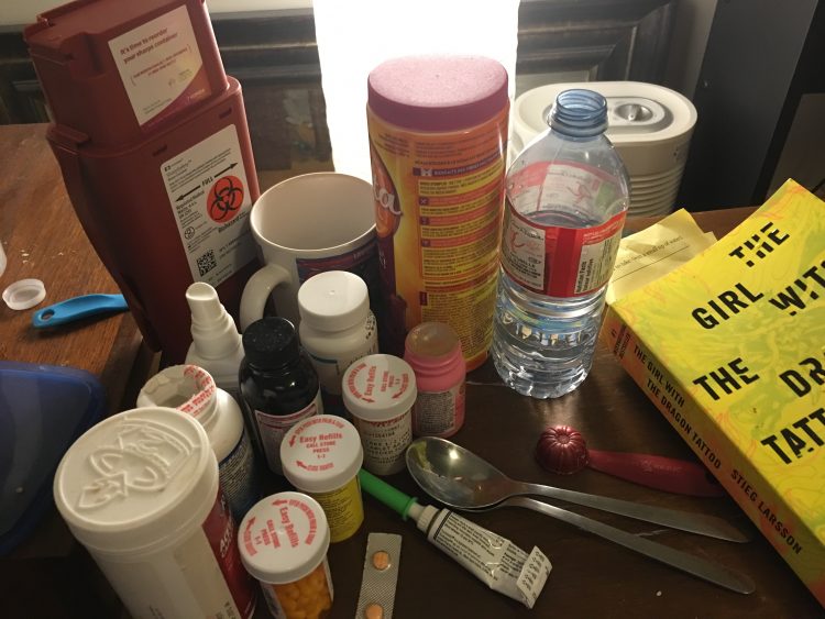 medications on bedside table