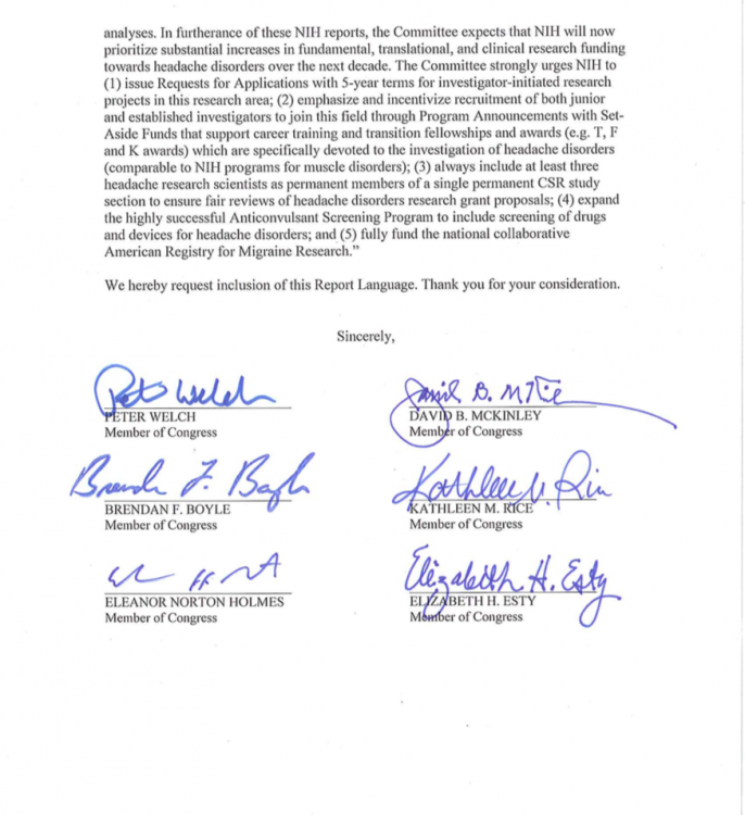Page 2 of letter to the Subcommittee on Labor, Health and Human Services, Education and Related Agencies (LHHS).