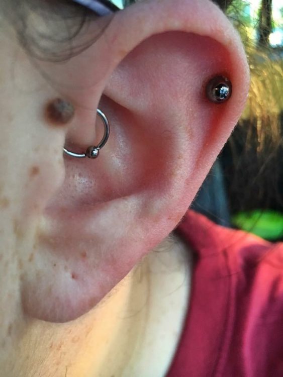 woman's daith piercing