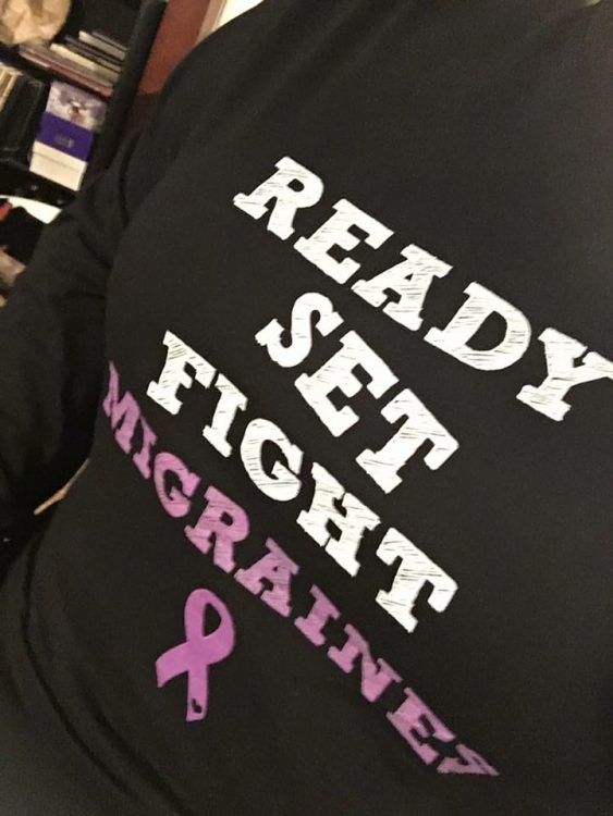 shirt that says 'ready set fight migraine'