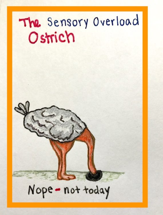 the sensory overload ostrich mascot
