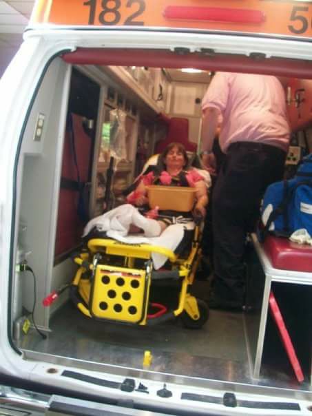 woman in an ambulance