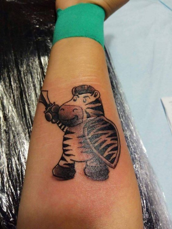 zebra warrior tattoo
