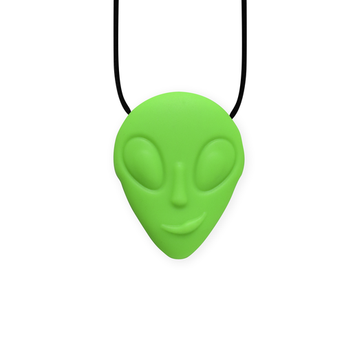 Necklace featuring a neon green alien