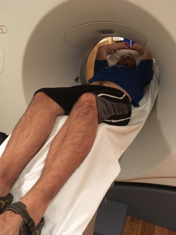 Justin Birckbichler getting CT scan