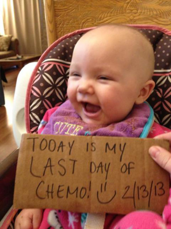 Olivia Caldwell last chemo photo