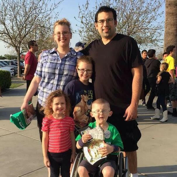 The author with her husband and three children