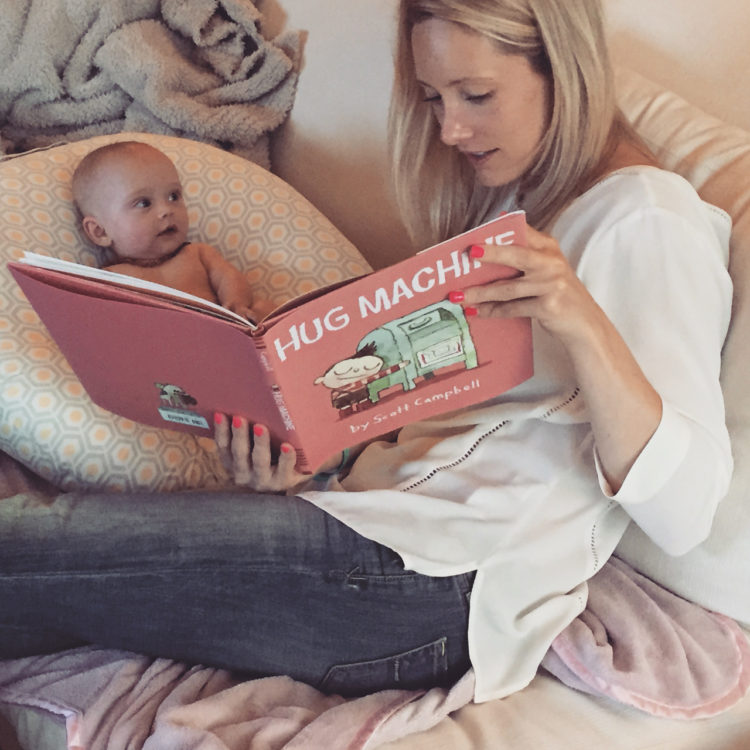 Jessica Sliwerski reading to daughter.