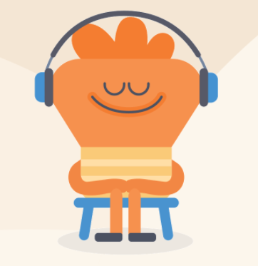 cartoon of a man with headphones