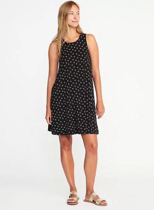 tank style swingy dress in black