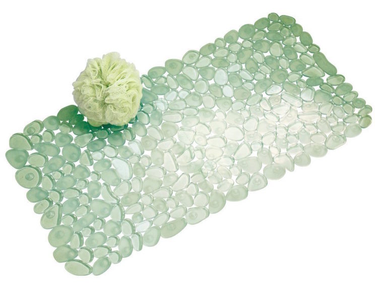 green non-slip bath mat