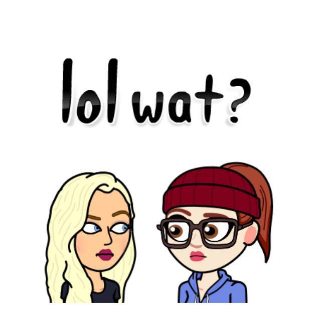 cartoon of friends talking with the text "lol what?"